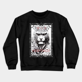 Leopard Jaguar Wild Nature Illustration Line Epic Illustration Line Art Crewneck Sweatshirt